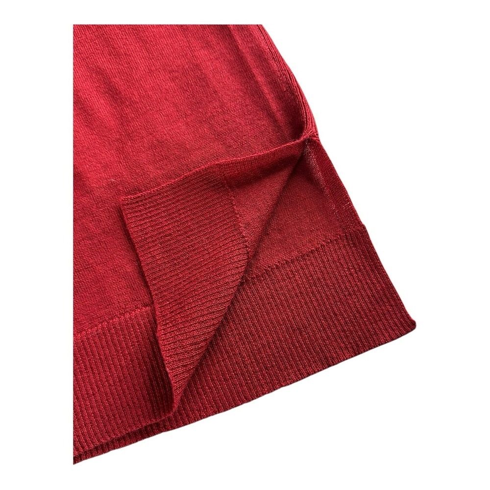 JCrew Turtleneck Merino Wool sweater‎ Side Slits Golden Burgundy Red Medium - Picture 11 of 13